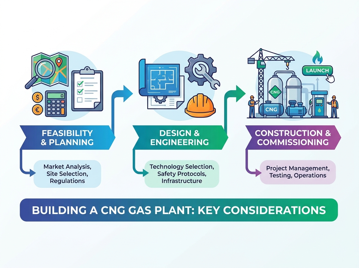 Building a CNG Gas Plant infrastructure and equipment setup