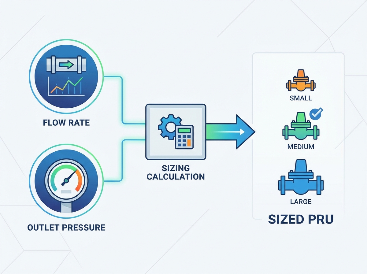 CNG pressure reduction unit sizing